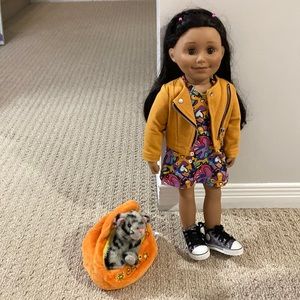 Maplelea Alexi doll with her cat Chapta
